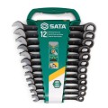 SATA ST08032 - 12 Pc. Metric Combination Ratcheting Wrench Set Black edition