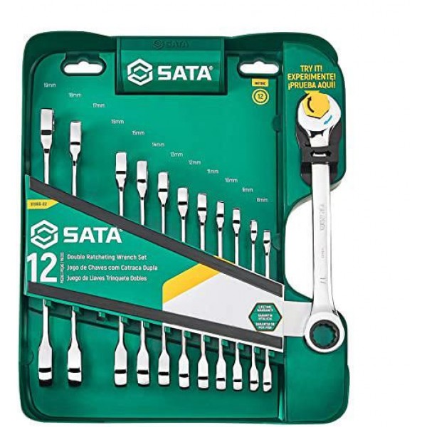 SATA ST09066-02 - 12 Pc. Metric Double Combination Ratcheting Wrench Set